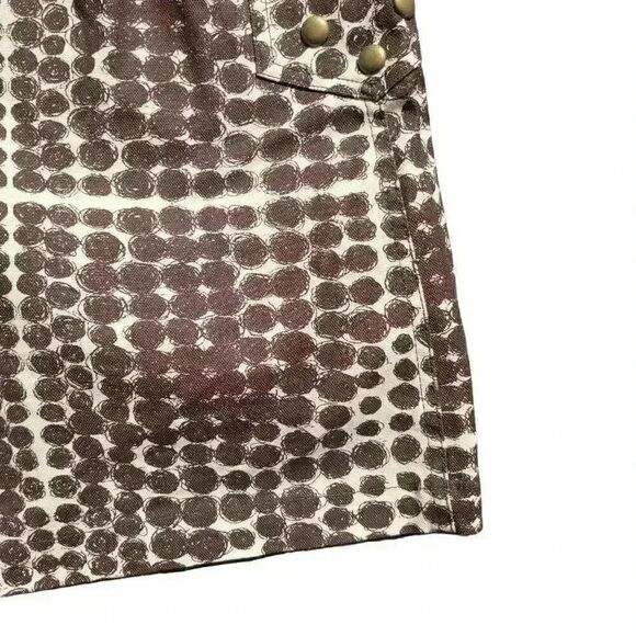Ideology Women's Ivory & Brown Poly Circle Print Straight Skirt w Stud Accents - Picture 9 of 14